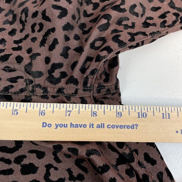 Free People Jeans Women's Size 27 Velour Animal Print Brown Casual Streetwear - Picture 8 of 11